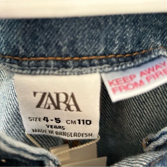 Zara Indigo Denim Jean Overalls Size 4-5 Years - Picture 9 of 11